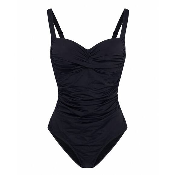 bond-eye Other - Bond-Eye Black Crinkle Ruched One Piece Swimsuit Size 8 AU/US 4